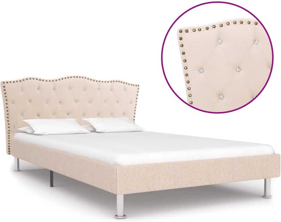 vidaXL sengestel 120 x 200 cm stof beige vidaXL sengestel 120 x 200 cm stof beige