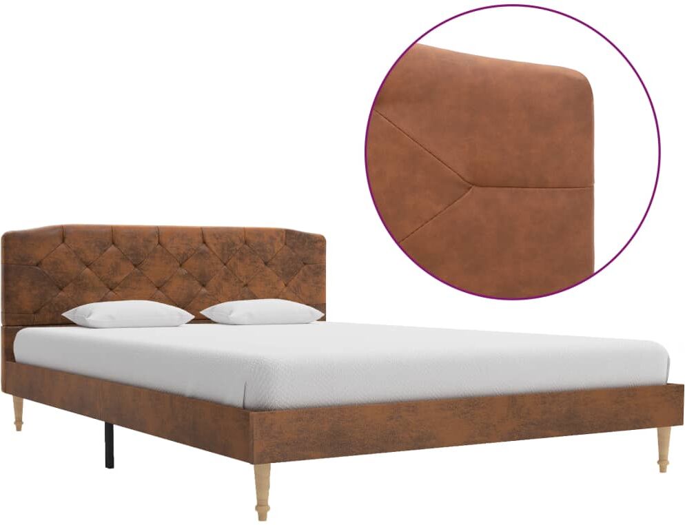 vidaXL sengestel 140 x 200 cm imiteret ruskind brun vidaXL sengestel 140 x 200 cm imiteret ruskind brun