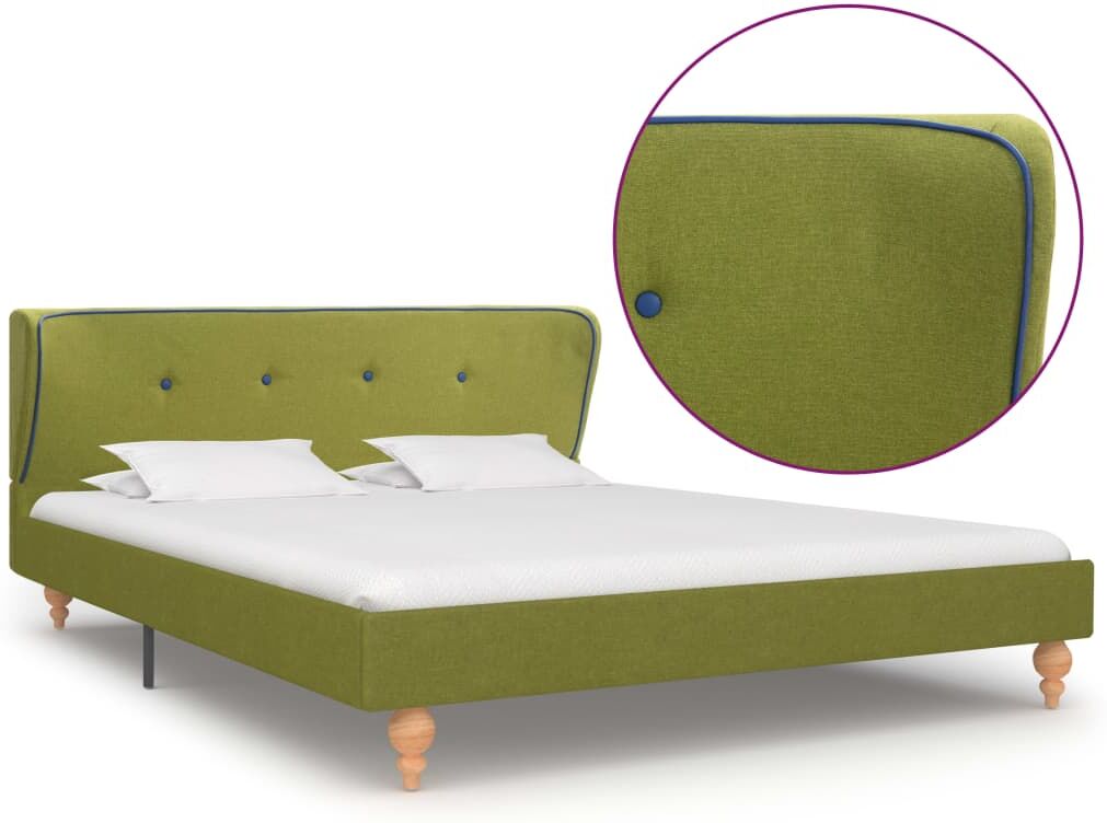 vidaXL sengestel 140 x 200 cm stof grøn vidaXL sengestel 140 x 200 cm stof grøn