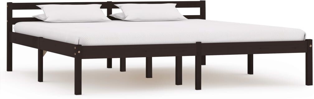 vidaXL sengestel massivt fyrretræ 160 x 200 cm mørkebrun vidaXL sengestel massivt fyrretræ 160 x 200 cm mørkebrun
