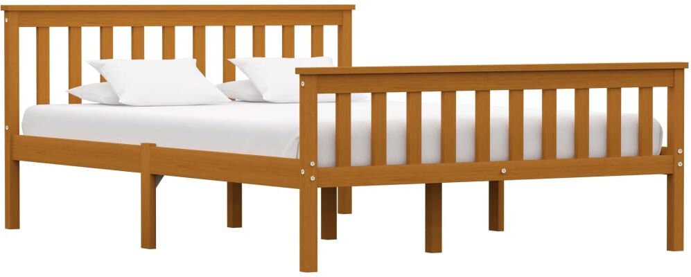 vidaXL sengestel 140 x 200 cm massivt fyrretræ gyldenbrun vidaXL sengestel 140 x 200 cm massivt fyrretræ gyldenbrun