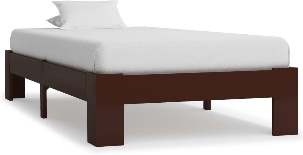 vidaXL sengestel massivt fyrretræ 100 x 200 cm mørkebrun vidaXL sengestel massivt fyrretræ 100 x 200 cm mørkebrun