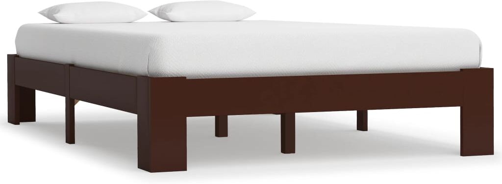 vidaXL sengestel massivt fyrretræ 140 x 200 cm mørkebrun vidaXL sengestel massivt fyrretræ 140 x 200 cm mørkebrun