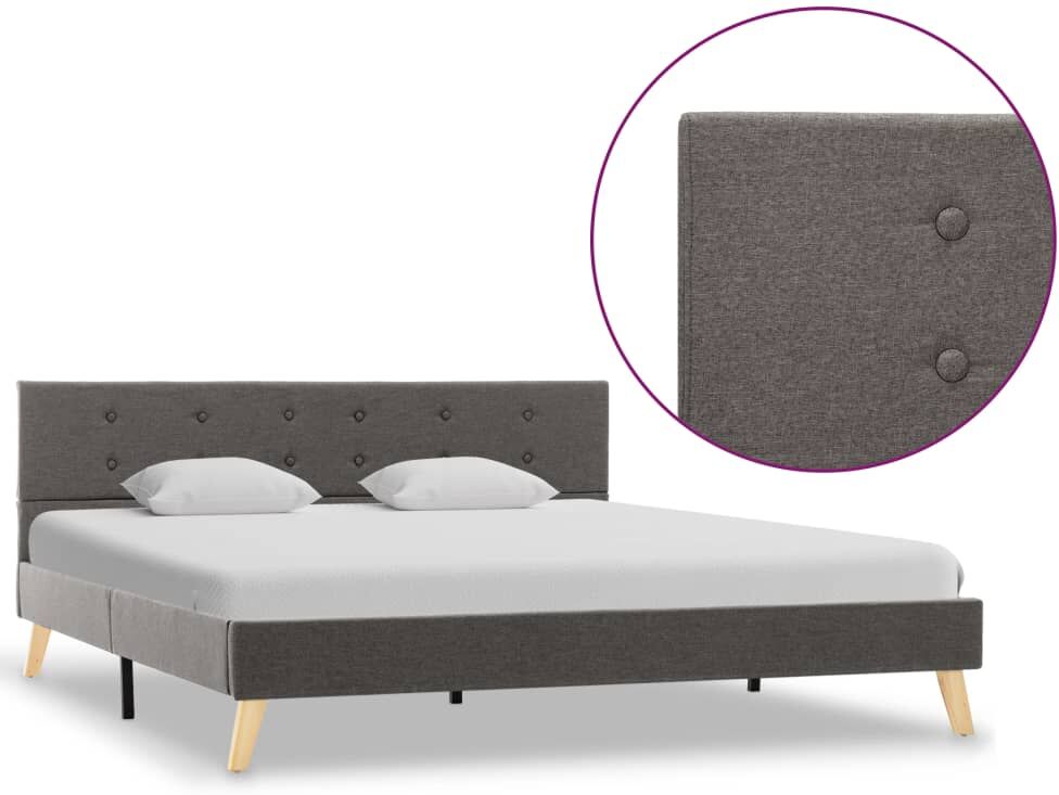 vidaXL sengestel 160 x 200 cm stof gråbrun vidaXL sengestel 160 x 200 cm stof gråbrun