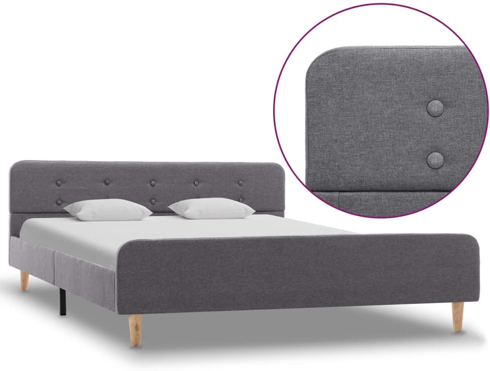 vidaXL sengestel 140 x 200 cm lysegrå stof vidaXL sengestel 140 x 200 cm lysegrå stof