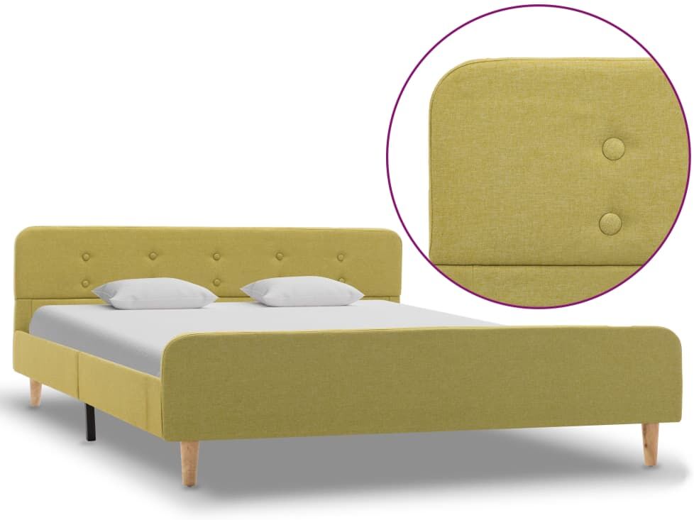 vidaXL sengestel 160 x 200 cm stof grøn vidaXL sengestel 160 x 200 cm stof grøn