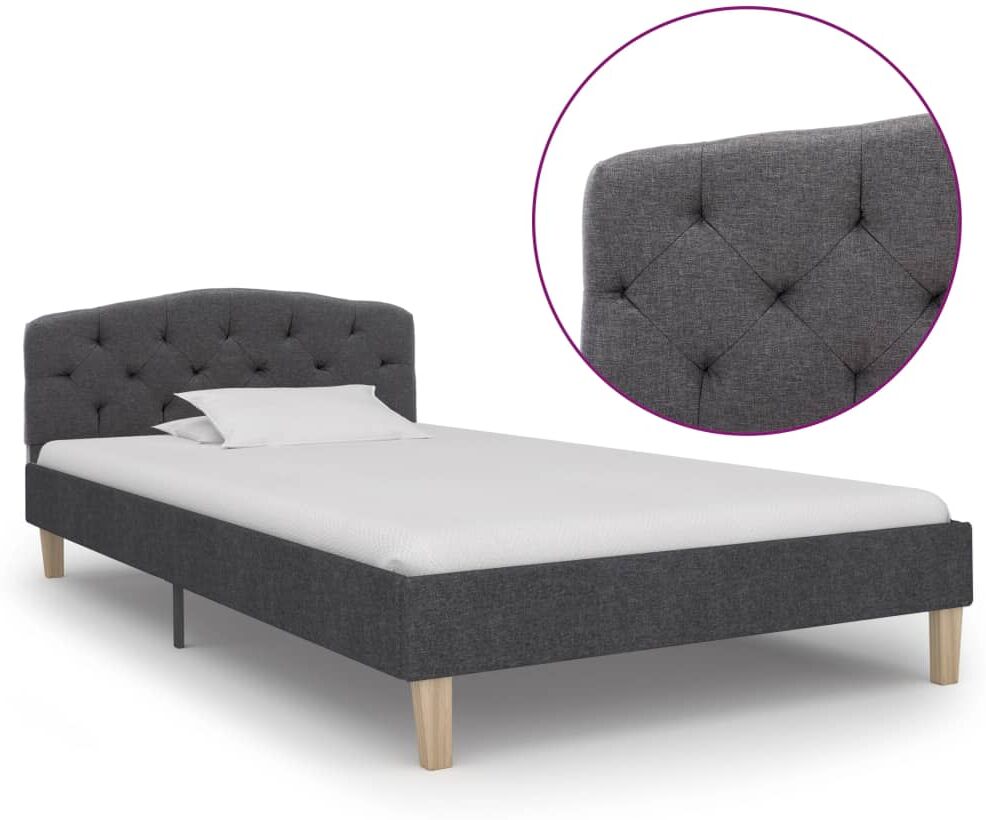 vidaXL sengestel 100 x 200 cm stof mørkegrå vidaXL sengestel 100 x 200 cm stof mørkegrå