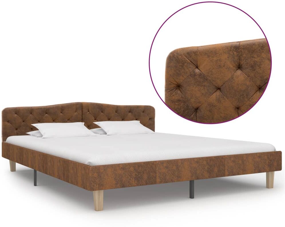 vidaXL sengestel 180 x 200 cm brun imiteret ruskind vidaXL sengestel 180 x 200 cm brun imiteret ruskind