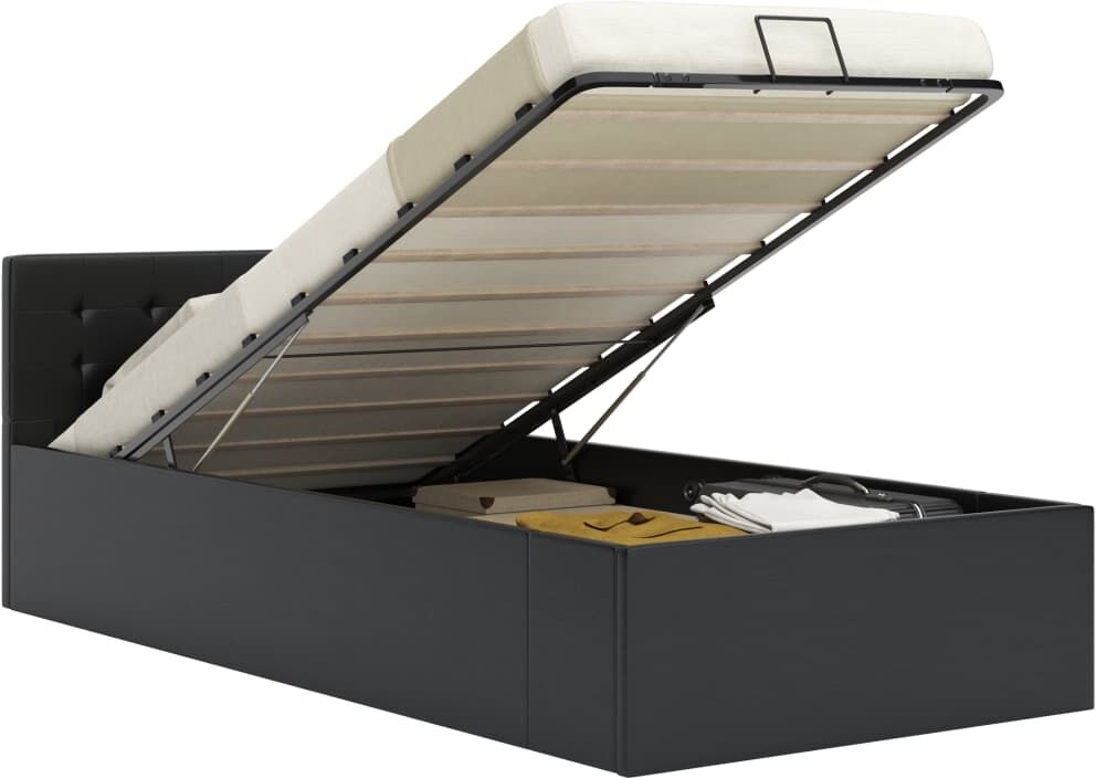 vidaXL hydraulisk opbevaringsseng 90 x 200 cm kunstlæder sort vidaXL hydraulisk opbevaringsseng 90 x 200 cm kunstlæder sort