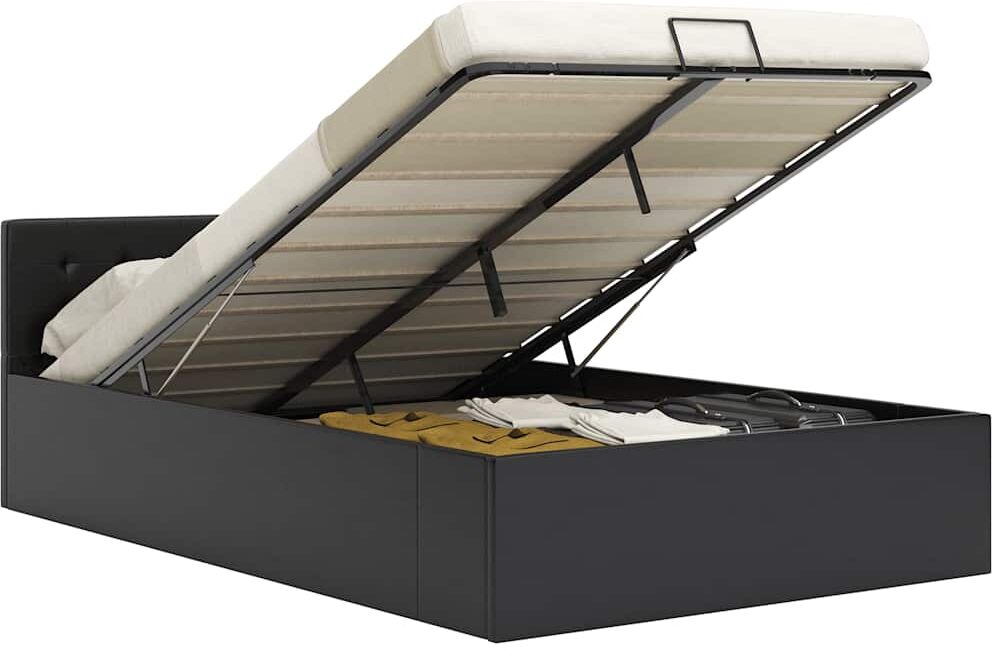 vidaXL hydraulisk opbevaringsseng 120 x 200 cm kunstlæder sort vidaXL hydraulisk opbevaringsseng 120 x 200 cm kunstlæder sort