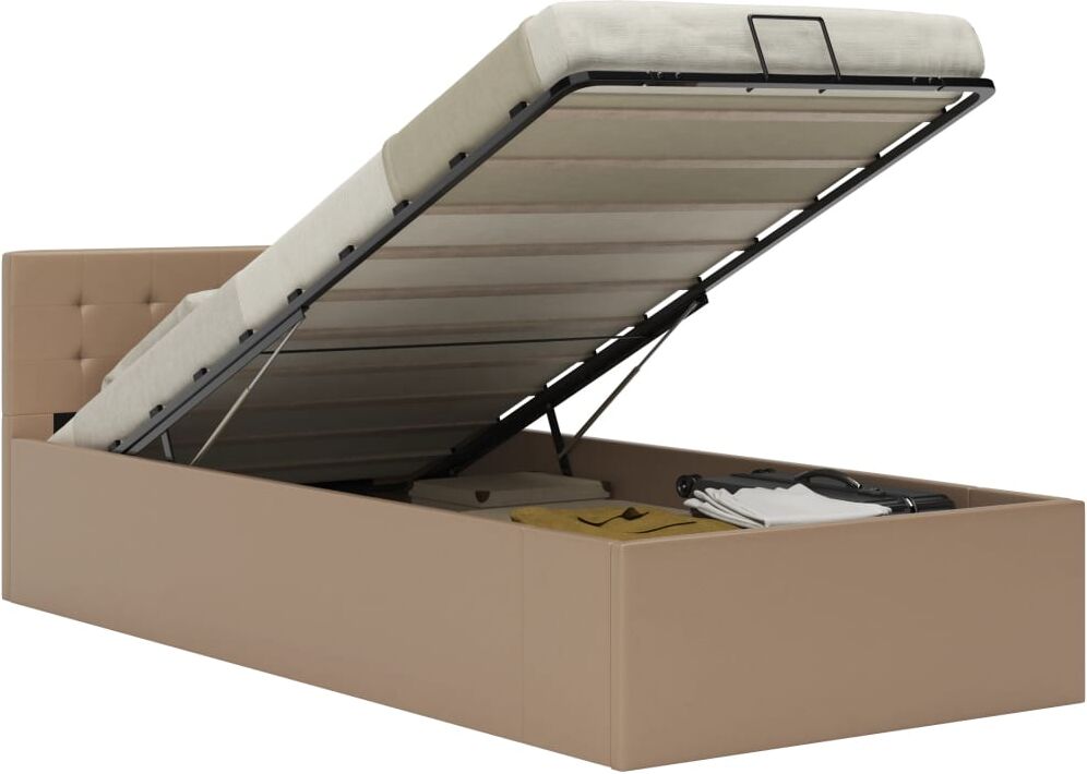 vidaXL hydraulisk opbevaringsseng 90 x 200 cm kunstlæder cappuccino vidaXL hydraulisk opbevaringsseng 90 x 200 cm kunstlæder cappuccino