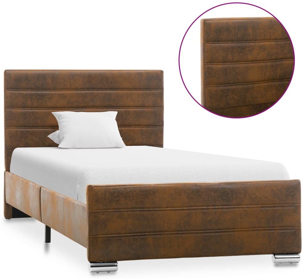 vidaXL sengestel 100x200 cm imiteret ruskind brun vidaXL sengestel 100x200 cm imiteret ruskind brun