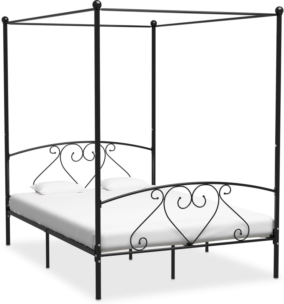 vidaXL sengestel til himmelseng 160 x 200 cm metal sort vidaXL sengestel til himmelseng 160 x 200 cm metal sort