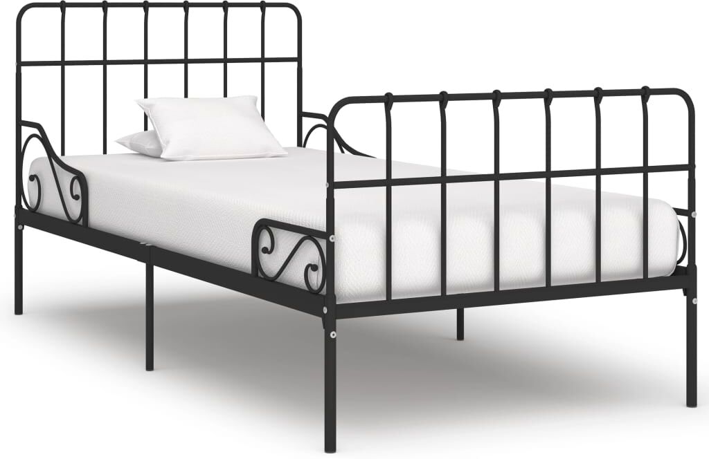 vidaXL sengestel med lamelbund 100 x 200 cm metal sort vidaXL sengestel med lamelbund 100 x 200 cm metal sort
