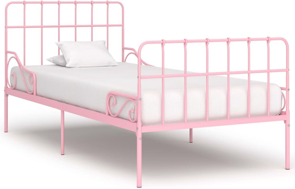 vidaXL sengestel med lamelbund 100 x 200 cm metal pink vidaXL sengestel med lamelbund 100 x 200 cm metal pink
