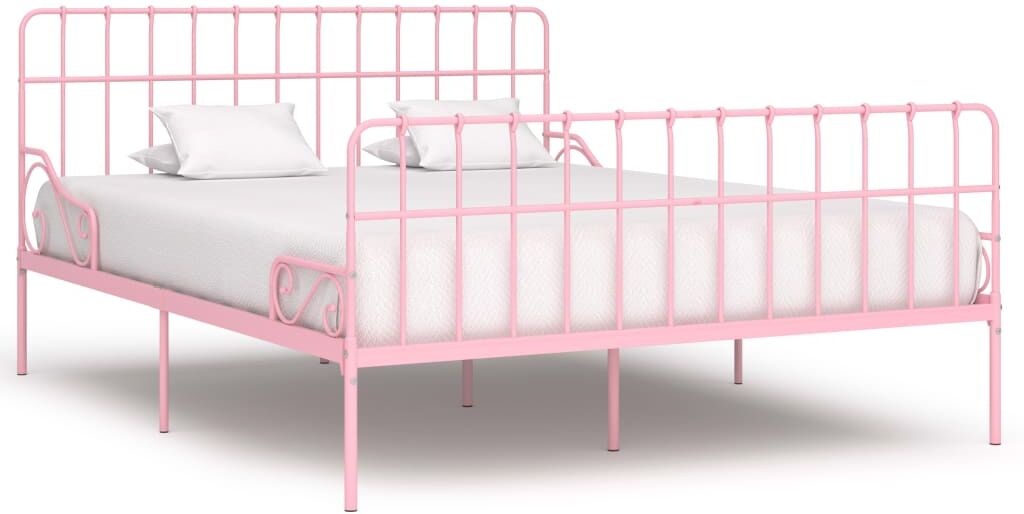 vidaXL sengestel med lamelbund 180 x 200 cm metal pink vidaXL sengestel med lamelbund 180 x 200 cm metal pink