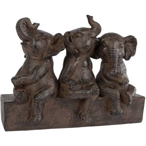 Gifts Amsterdam skulptur Three Elephants 25x11x18,5 cm polystone brun