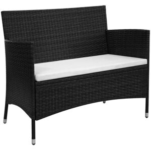 vidaXL havebænk 90 cm polyrattan sort