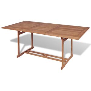 vidaXL havebord 180x90x75 cm massivt teaktræ