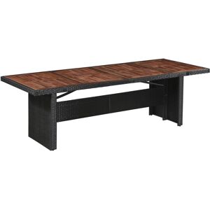 vidaXL havebord i polyrattan og massivt akacietræ 240 x 90 x 74 cm