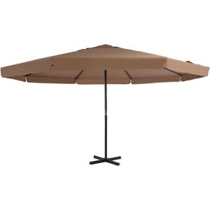 vidaXL udendørs parasol med aluminiumsstang 500 cm gråbrun