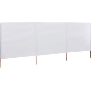 vidaXL 3-panels læsejl stof 400 x 120 cm hvid