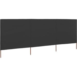 vidaXL 3-panels læsejl stof 400 x 120 cm antracitgrå