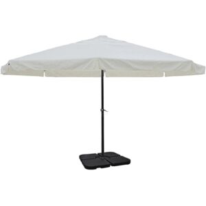 vidaXL Parasol i aluminium med transportabel sokkel, hvid