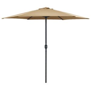 vidaXL udendørs parasol med aluminiumsstang 270x246 cm gråbrun