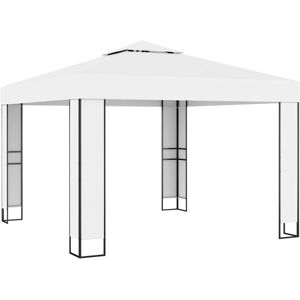 vidaXL pavillon med dobbelttag 3x3 m hvid