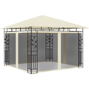 vidaXL pavillon med myggenet 3x3x2,73 m 180 g/m² cremefarvet