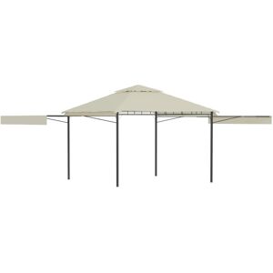 vidaXL pavillon med 2 udvidelige tage 3x3x2,75 cm 180 g/m² cremefarvet