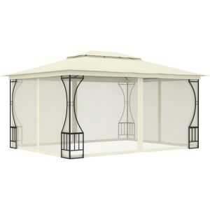 vidaXL pavillon med net 300x400x265 cm cremefarvet