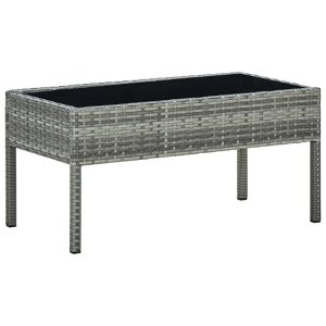 vidaXL havebord 75x40x37 cm polyrattan grå