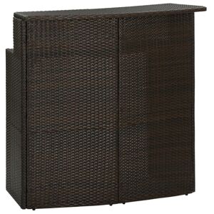 vidaXL barbord til haven 120x55x110 cm polyrattan brun