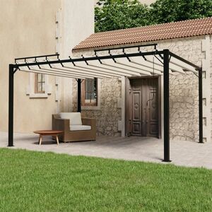 vidaXL pavillon med lameltag 3x4 m aluminium og stof cremefarvet