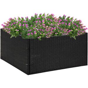 vidaXL havebord 80x80x40 cm polyrattan sort