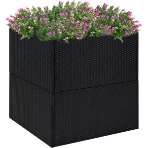 vidaXL havebord 80x80x80 cm polyrattan sort