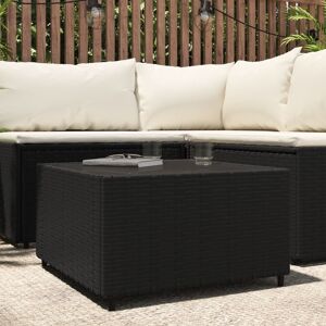 vidaXL havebord 50x50x30 cm firkantet polyrattan sort