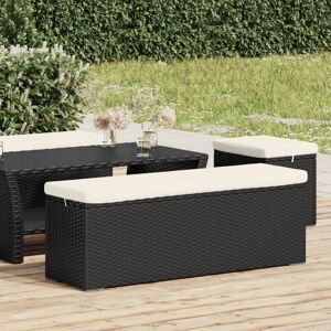 vidaXL bænk med hynde 110x30x40 cm polyrattan sort