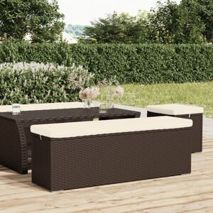 vidaXL bænk med hynde 110x30x40 cm polyrattan brun