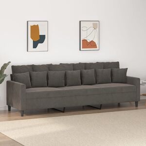 vidaXL 3-personers sofa 210 cm fløjl mørkegrå