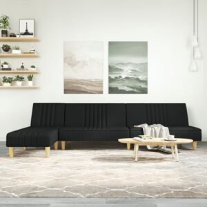 vidaXL L-formet sovesofa 255x140x70 cm stof sort