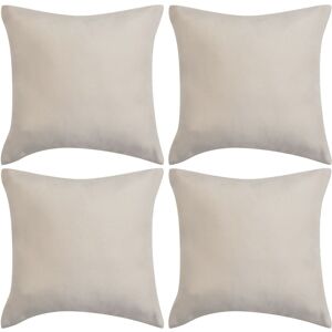 vidaXL pudebetræk 4 stk. 40x40 cm polyester imiteret ruskind beige