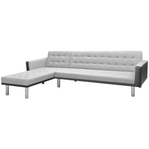 vidaXL hjørnesovesofa 218x155x69 cm stof sort og grå