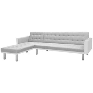 vidaXL hjørnesovesofa 218x155x69 cm stof hvid og grå