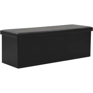 vidaXL foldbar opbevaringsbænk kunstlæder 110 x 38 x 38 cm sort