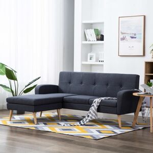 vidaXL L-formet sofa stofbeklædning 186 x 136 x 79 cm mørkegrå