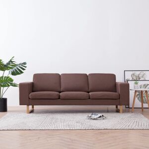 vidaXL 3-personers sofa i stof brun