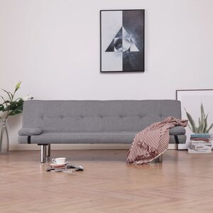 vidaXL sovesofa med to puder polyester lysegrå